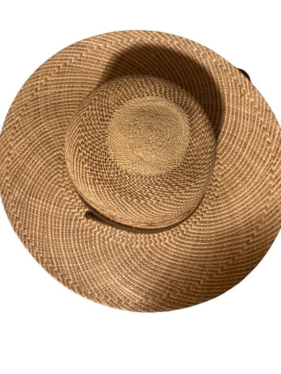 Panama Straw Sun Hat Wide Brim Boho Beach Resort Ecuador Woven Adjustable Chin S main image 7